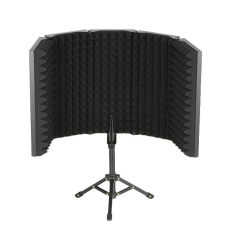  Stúdió -izolációs pajzs, állítható fémlemezek, zajcsökkentés, 5 panel állványtal játékhangszer