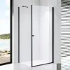 Stuxi Bari Black 100x80 aszimmetrikus nyílóajtós zuhanykabin 6 mm vízlepergető biztonsági üveggel, matt fekete