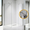 Stuxi Milano Easy Kombi Plus 1 Walk-in zuhanyfal, 90x100 cm, 8 mm vastag vízlepergető biztonsági üveggel, helytakarékos stabilizátorral, polccal