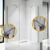 Stuxi Milano Easy Kombi Plus 2 Walk-in zuhanyfal, 80x140 cm, 8 mm vastag vízlepergető biztonsági üveggel, helytakarékos stabilizátorral, 2 polccal