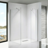 Stuxi Milano Easy Kombi Walk-in zuhanyfal, 120x70 cm, 8 mm vastag vízlepergető biztonsági üveggel, helytakarékos stabilizátorral