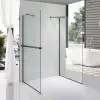  Stuxi Milano Gate Black Plus 1 falsíkra szerelhető, két oldalfalas walk-in zuhanyfal, 70x70 cm, 8 mm vastag vízlepergető biztonsági üveggel, helytakarékos sarokmerevítőkkel