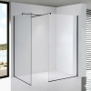 Stuxi Milano Kombi Black Walk-in zuhanyfal, 70x120 cm, 8 mm vastag vízlepergető biztonsági üveggel, 200 cm magas, matt fekete