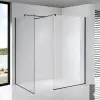 Stuxi Milano Kombi Black Walk-in zuhanyfal, 70x140 cm, 8 mm vastag vízlepergető biztonsági üveggel, 200 cm magas, matt fekete