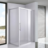 Stuxi Nizza 100x70 aszimmetrikus szögletes tolóajtós zuhanykabin 6 mm vízlepergető biztonsági üveggel, króm elemekkel, 200 cm magas