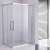 Stuxi Nizza 100x80 cm aszimmetrikus két tolóajtós zuhanykabin 6 mm vízlepergető biztonsági üveggel, króm elemekkel, 190 cm magas