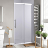 Stuxi Sydney 100 cm széles toló zuhanyajtó 6 mm vastag vízlepergető biztonsági üveggel, króm elemekkel, 200 cm magas