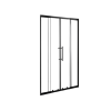 Stuxi Sydney Black 120 cm széles két tolóajtós zuhanyajtó 6 mm vastag vízlepergető biztonsági üveggel, fekete elemekkel, 200 cm magas