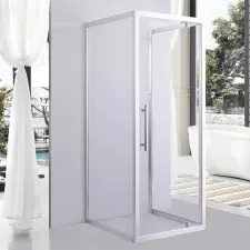 Stuxi Torino 80x90 falsíkra szerelhető 3 oldalú nyílóajtós zuhanykabin 6 mm vízlepergető biztonsági üveggel, króm elemekkel, 200 cm magas kád, zuhanykabin