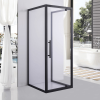 Stuxi Torino Black 80x100 falsíkra szerelhető 3 oldalú nyílóajtós zuhanykabin 6 mm vízlepergető biztonsági üveggel, fekete elemekkel, 200 cm magas