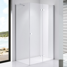 Stuxi Verona 100x80 aszimmetrikus csuklóajtós zuhanykabin 6 mm vízlepergető biztonsági üveggel, króm kád, zuhanykabin