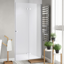 Stuxi Verona 90 cm széles csukló zuhanyajtó, 6 mm vízlepergető üveggel, króm profillal kád, zuhanykabin