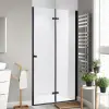 Stuxi Verona Black 120 cm széles csukló zuhanyajtó, 6 mm vízlepergető üveggel, fekete profillal