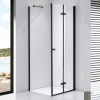 Stuxi Verona Black 120x120 cm szögletes csuklóajtós zuhanykabin, 6 mm vízlepergető üveggel, fekete elemekkel