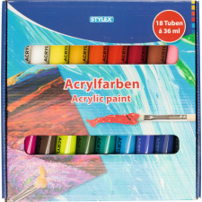 STYLEX Schreibwaren GmbH Stylex acrylfesték készlet, 18db x 36ml ecset, festék