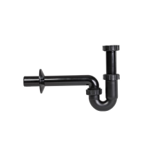 Styron Fekete mosdó csőszifon leeresztőszelep nélkül, 32 mm-es elfolyással szaniter