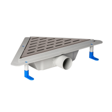  Styron sarok zuhanyfolyóka,zuhanylefolyó Medium fényes ráccsal, STY-MF építőanyag