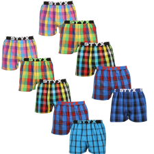 Styx 10PACK férfi bő szárú boxeralsó Styx sportos gumipánt többszínű (10B0106) L férfi alsó