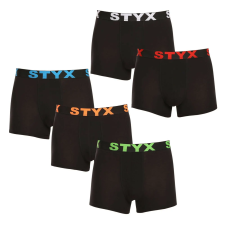 Styx 5PACK Fekete férfi boxeralsó Styx sport gumi (5G9602) XXL férfi alsó