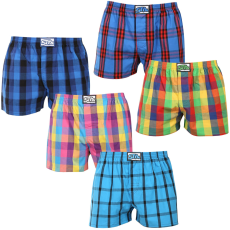 Styx 5PACK férfi bő szárú boxeralsó Styx klasszikus gumipánt többszínű (5A0112345) M