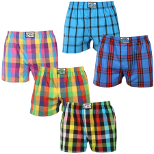 Styx 5PACK férfi bő szárú boxeralsó Styx klasszikus gumipánt többszínű (5A0112456) M férfi alsó