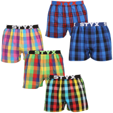 Styx 5PACK férfi bő szárú boxeralsó Styx sportos gumipánt többszínű (5B0112356) M férfi alsó