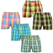 Styx 5PACK férfi bő szárú boxeralsók Styx klasszikus gumipánt többszínű (5A110105) L férfi alsó