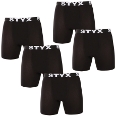 Styx 5PACK férfi boxeralsó Styx hosszú sportos gumipánt fekete (5UN960) XL