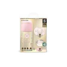 Suavinex Cumisüveg készlet 270ml + cumi 0-6m + Pink Gold Premium lánc cumisüveg