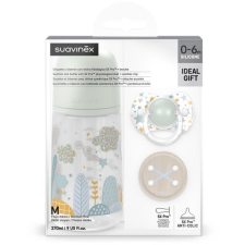 Suavinex cumisüveg szett 270 ml + cumi 0-6m + Dreams klipsz - zöld (8426420083461) cumisüveg