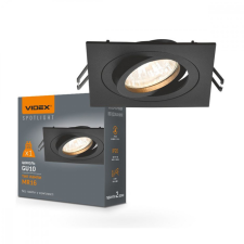  Süllyesztett mennyezeti lámpatest halogén GU10 VIDEX fekete négyzet mozgatható világítás