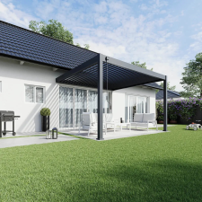 SUN DELUX WALL 3,6x4 m antracit terasz pergola kerti bútor