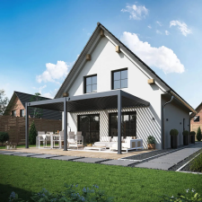 SUN DELUX Wall 3,6x6 m antracit terasz pergola kerti bútor