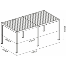  SUN ELEGANCE 3x6 m Motoros antracit terasz pergola + LED világítás kerti bútor