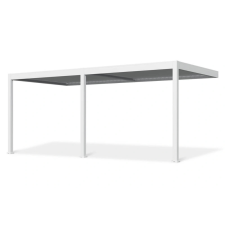  SUN ELEGANCE WALL 3x6 m Motoros Fehér terasz pergola + LED világítás kerti tárolás