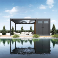 SUN FUSION 3x4+2 m antracit terasz pergola tárolóval kerti bútor