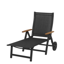 SUN GARDEN ASS COMFORT állítható, alumínium kerti nyugágy – antracit/fekete () kerti bútor