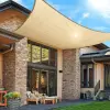 SunGarden Napvitorla - árnyékoló teraszra, négyszög alakú 5x5 m Bézs színben - Prémium HDPE anyagból