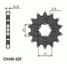 SunStar SUNF102-15 első lánckerék Sunstar  Erőátviteli alkatrészek Láncok, lánckerekek, láncszettek Első lánckerekek egyéb motorkerékpár alkatrész