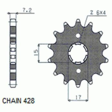 SunStar SUNF202-14 első lánckerék Sunstar Erőátviteli alkatrész Lánc, lánckerék, láncszett Első lánckerék egyéb motorkerékpár alkatrész