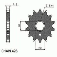 SunStar SUNF203-15 első lánckerék Sunstar Erőátviteli alkatrészek Láncok, lánckerekek, láncszettek Első lánckerekek egyéb motorkerékpár alkatrész