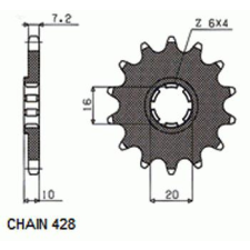 SunStar SUNF227-14 első lánckerék Sunstar Erőátviteli alkatrész Lánc, lánckerék, láncszett Első lánckerék egyéb motorkerékpár alkatrész