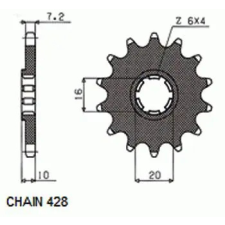 SunStar SUNF227-14 első lánckerék Sunstar  Erőátviteli alkatrészek Láncok, lánckerekek, láncszettek Első lánckerekek egyéb motorkerékpár alkatrész