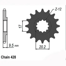 SunStar SUNF233-13 első lánckerék Sunstar  Erőátviteli alkatrészek Láncok, lánckerekek, láncszettek Első lánckerekek egyéb motorkerékpár alkatrész