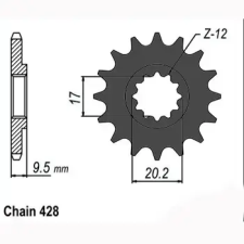 SunStar SUNF233-15 első lánckerék Sunstar Erőátviteli alkatrészek Láncok, lánckerekek, láncszettek Első lánckerekek egyéb motorkerékpár alkatrész
