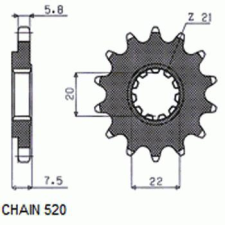 SunStar SUNF312-15 első lánckerék Sunstar Erőátviteli alkatrész Lánc, lánckerék, láncszett Első lánckerék egyéb motorkerékpár alkatrész