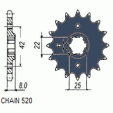 SunStar SUNF320-15 első lánckerék Sunstar Erőátviteli alkatrész Lánc, lánckerék, láncszett Első lánckerék egyéb motorkerékpár alkatrész