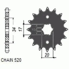 SunStar SUNF339-16 első lánckerék Sunstar  Erőátviteli alkatrészek Láncok, lánckerekek, láncszettek Első lánckerekek egyéb motorkerékpár alkatrész