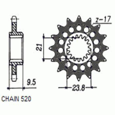 SunStar SUNF347-12 első lánckerék Sunstar Erőátviteli alkatrész Lánc, lánckerék, láncszett Első lánckerék egyéb motorkerékpár alkatrész