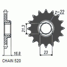 SunStar SUNF370-16 első lánckerék Sunstar Erőátviteli alkatrész Lánc, lánckerék, láncszett Első lánckerék egyéb motorkerékpár alkatrész